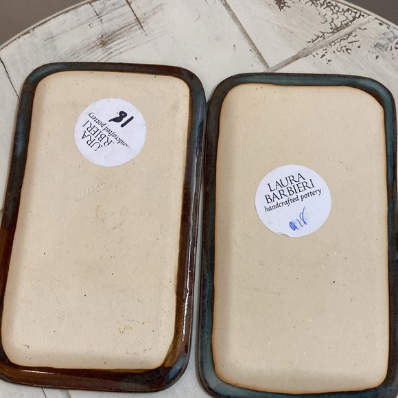 Handcrafted Pottery by Laura Barbieri trinket dishes Santa & snowman - Picture 4 of 10